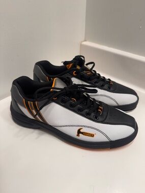 Women’s Hammer White & Black Bowling Shoes with Orange Accents